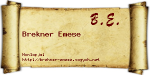 Brekner Emese névjegykártya